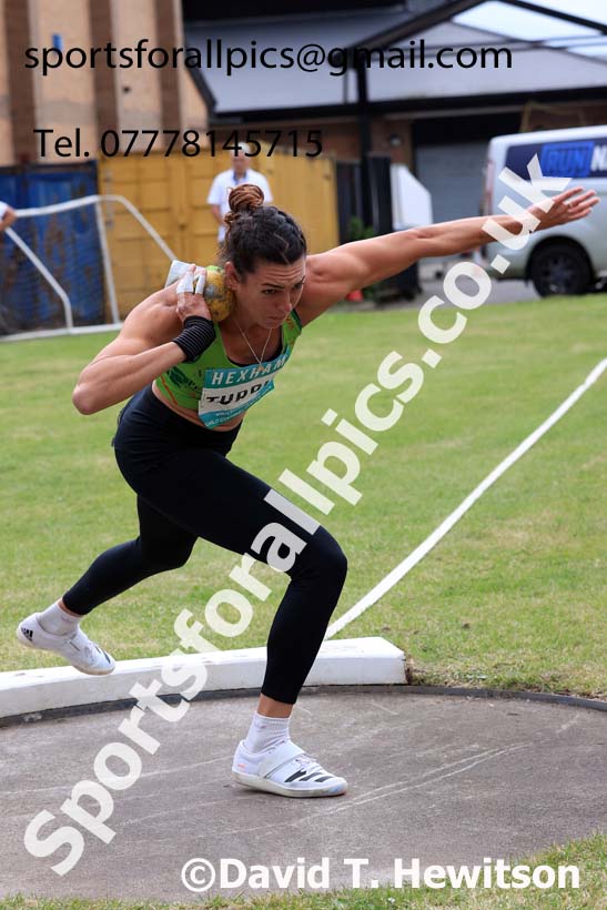Womens Heptathlon Shot Putt, 2024 EAP International Combined events, Hewcham, Northumberland.  Photo: David T. Hewitson/Sports for All Pics